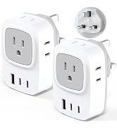 JcBlaon UK Adapters for Travel, Type G Power Plug Adapter with 4 AC Outlets 3 USB Charging Ports,...