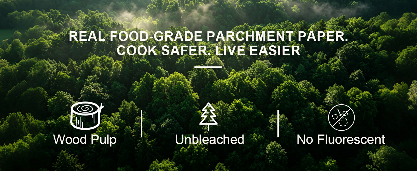Zufaugc unbleached parchment paper sheets made of natural wood pulp, fluorescent free.