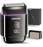 CONLWIN Electric Foil Shavers for Men, Self-Clean Mini Electric Razor with 3D Floating Blades, Tr...