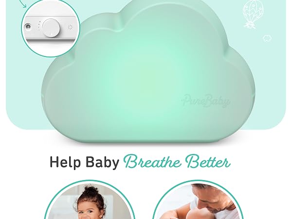 baby humidifier with variable mist knob color choice whisper quiet operation soothing comfort