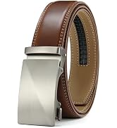 CHAOREN Leather Ratchet Belt for men 1 3/8" for Dress Pants - Micro Adjustable Belt Fit Everywhere