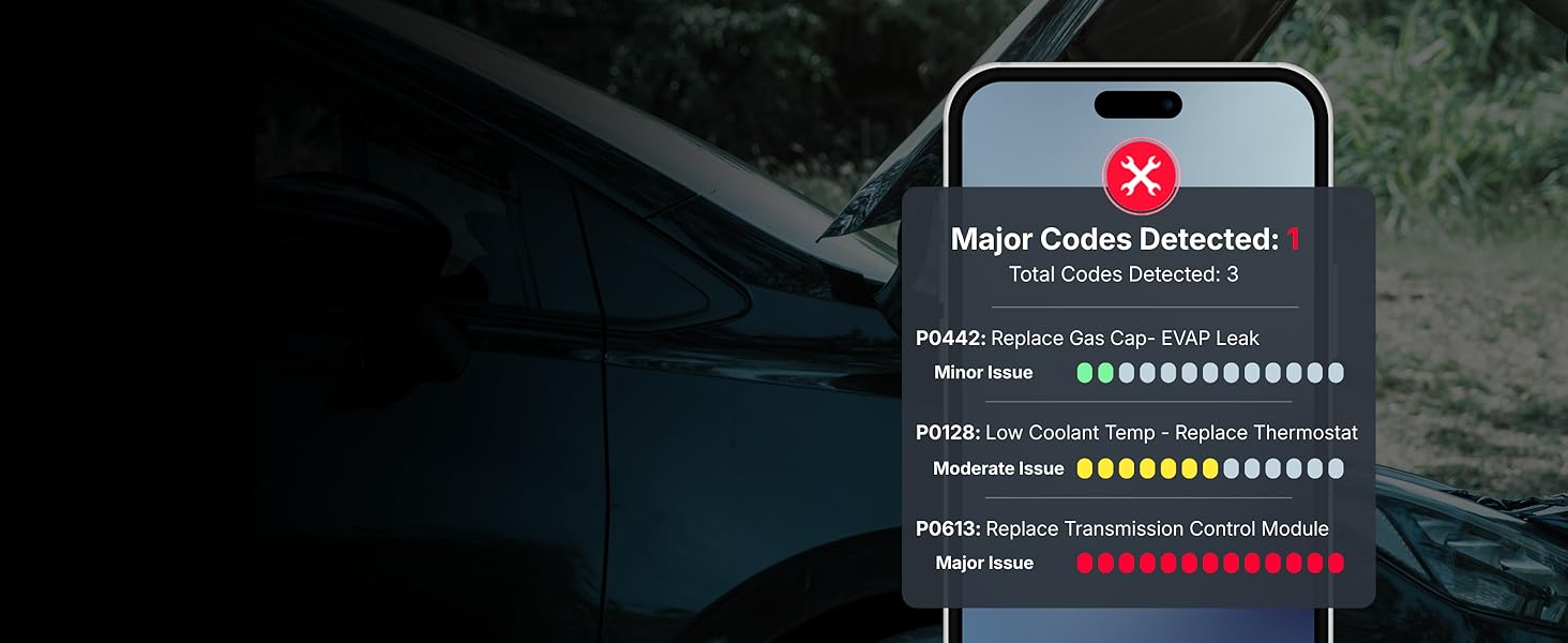 Safe to drive? Check engine code reader shows urgency so you know drive now, service soon, or stop