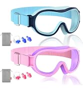 Aegend Kids Swim Goggles with Soft Fabric Strap, Anti-Fog No Leak Wide View Swimming Goggles for ...