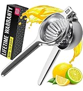 Stainless Steel Lemon Squeezer Press - No Seeds, Pro-Grade, Effortlessly Get Every Drop - Manual ...