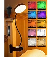 ReinHoo Desk Lamp,10 Colors RGB&Warm White Desk Light,10 Brightness Dimmable Clip On Lamp,500LM B...