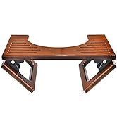 AmazerBath 7 Inches Bamboo Toilet Stool, Collapsible Poop Stool for Bathroom, Brown