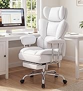 DUMOS Big and Tall Office Chair 350 LBS, Scratch-Resistant PU Leather Executive Office Desk Chair...
