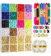 LEOBRO 3524pcs Clay Beads Bracelet Kit, 16 Colors Clay Beads Bracelet Making Kit, Friendship Brac...