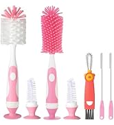 Ariseno 5-in-1 Baby Bottle Brush Set, Bottle Brush for Baby, Bottle Cleaner Brush Set, Including ...