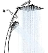 Veken 10" Square Shower Head with Handheld,Multi-pattern,Power Jet,Magnetic | Deluxe 8-Function R...