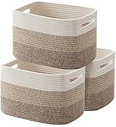 OIAHOMY Storage Basket, Woven Baskets for Storage, Cotton Rope Basket for toys,Towel Baskets for ...