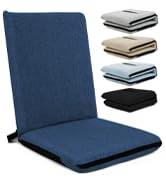 FASTMOMENT Floor Chair with Back Support Adjustable Meditation Chair with 14 Positions Portable G...