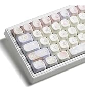 Womier PBT Keycaps Set MOA Profile Round Dye Sub Keycap, Angel Bear | 132 Keys Custom Keycaps 60 ...