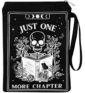 VeloKomo Gothic Book Sleeve Gift - Just One More Chapter Skeleton Black Tarot Card Zipper Books C...