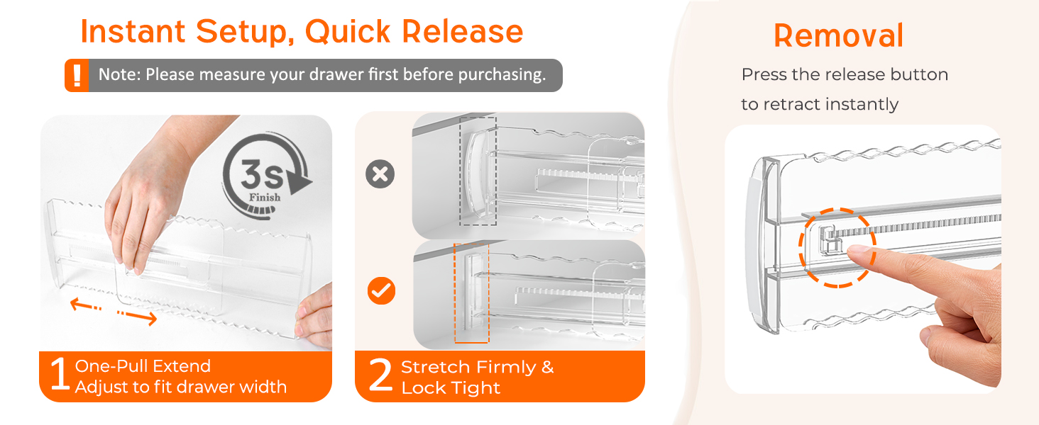 Drawer Dividers for Clothes, Adjustable