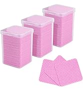 Glue Wipes,600PCS Lint Free Nail Wipes Eyelash Glue Wipes for Cleaning Tweezers and Glue Bottle M...