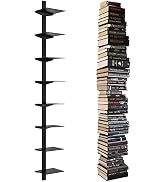 ART-GIFTREE Invisible Floating Bookshelf for Wall Mounted, 8 Tier Vertical Spine Book Tower, Heav...