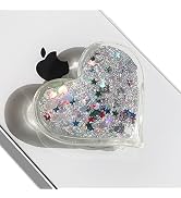 GRIPONG Cute Heart Shape Quicksand Glitter Expandable Collapsible Mobile Phone Grip Stand Holder ...