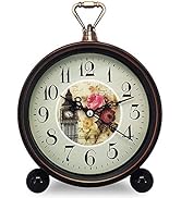 Konigswerk Old Fashioned Desk Alarm Clock with Lamp, Night Light Clocks Battery Operated for Livi...