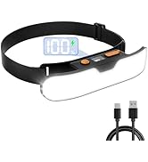 Dawinga Headlamp Rechargeable, 230° Wide Beam LED Head Lamp with Digital Power Display, 90° Adjus...