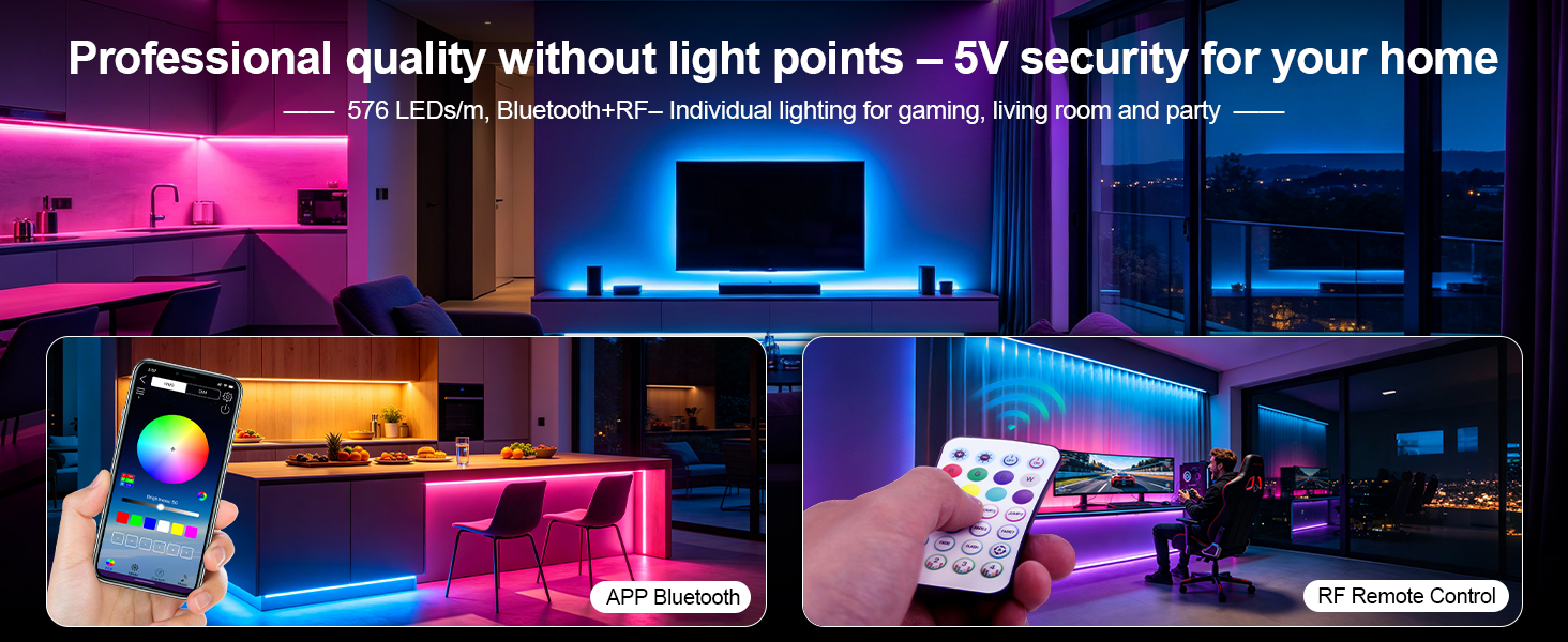 5V RGB COB LED Strip