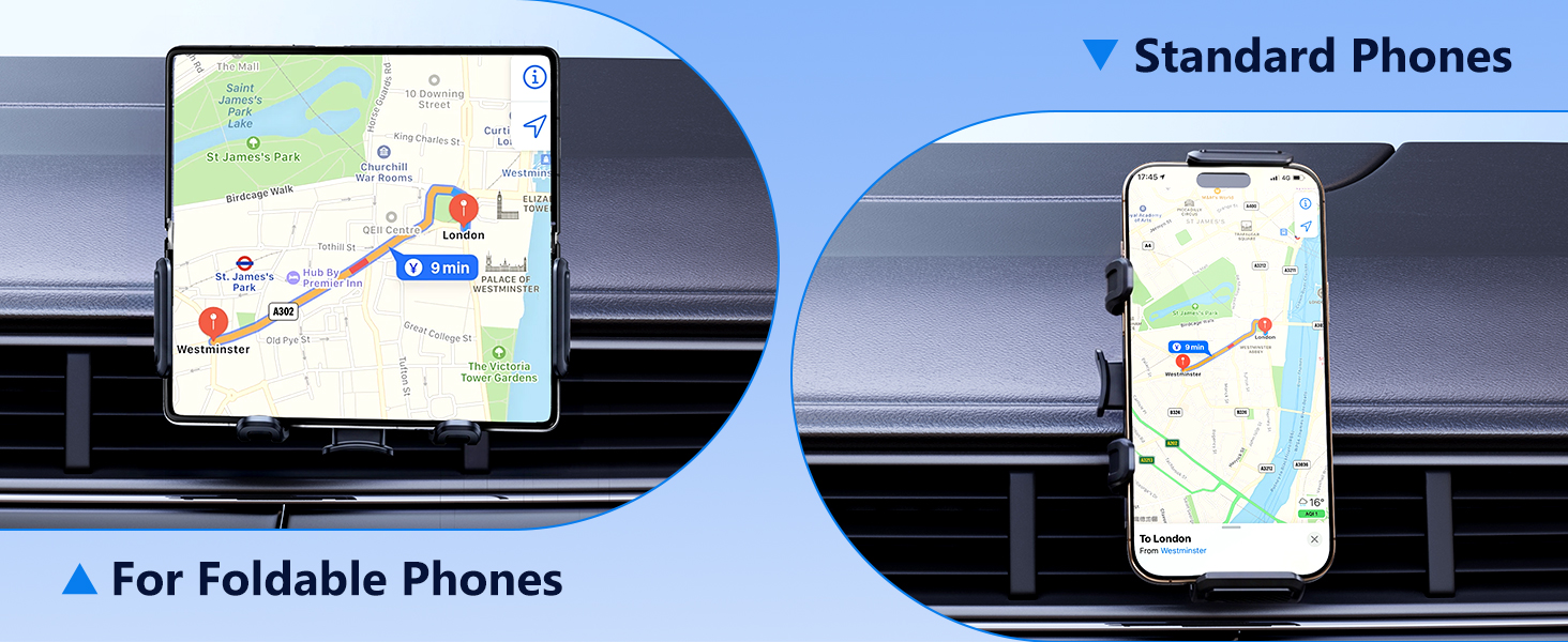 xuenair z fold car mount is compatible for 4.7"-10.2" of foldable and standard cellphones