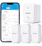 Govee WiFi Hygrometer Thermometer Sensor 3 Pack, Indoor Wireless Smart Temperature Humidity Monit...