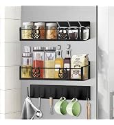 HCBaoXGui Magnetic Spice Rack for Refrigerator,Spice and Seasoning Organizer,Magnetic Shelf for F...