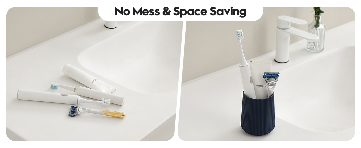 blue toothbrush holder