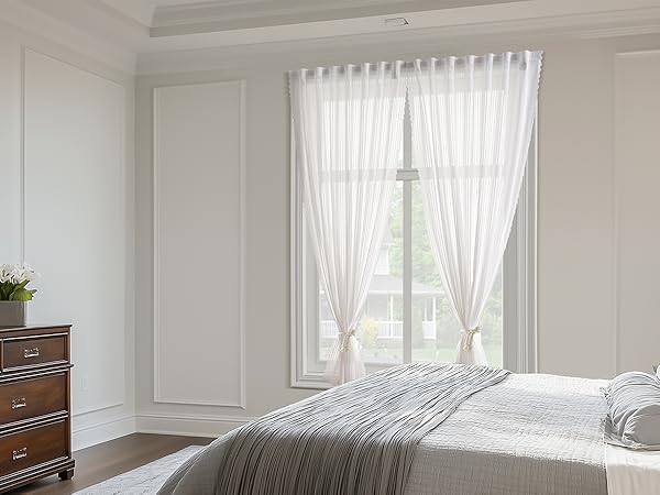 renter friendly blinds curtains 54 inch length sheer window curtains white sheer curtains