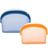 LanAevum Silicone Storage Containers, Blue and Orange, Dishwasher Safe, Scalding Resistant, Semi-...