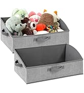 Jumpress 2 Pack Dog Toy Basket, Collapsible Cat Dog Toy Bin with Handles, Fabric Trapezoid Dog To...