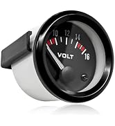VCYOPN 2" 52MM Car Voltage Gauge, DC 12V 8-16V Pointer Voltmeter with Backlight, Universal LED Li...