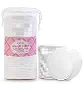 ICOTLE Large Oval Cotton Pads, 70 Count, 3-Layer, Dual Textured Design, Lint-Free, Ultra-Soft Cot...