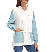 Zando Women's Lightweight Rain Jacket with Hood Waterproof Raincoat for Women Packable Windbreake...