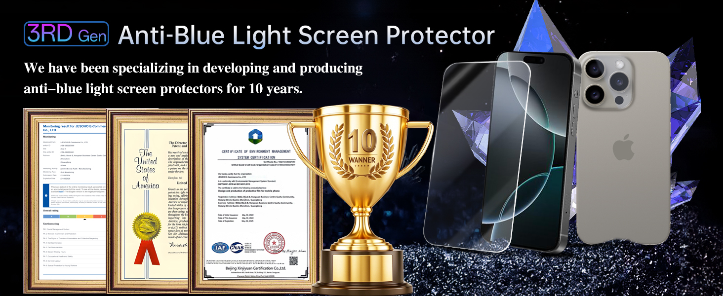 iPhone 16 Pro Blue light Screen Protector A+ 01