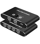 USB 2.0 Switch, 2 Computers Sharing 4 Devices, USB 2.0 Switcher for Mouse, Keyboard, Printer, Sca...
