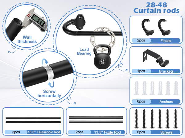adjustable blackout curtain rods for windows 28 to 48 window curtain rod wrap around curtain rod 4ft