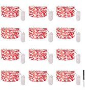 12 Pack Fairy Lights Battery Operated, 7FT 20LED Waterproof Silver Wire Firefly Starry Lights for...