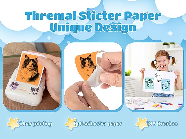 mini printer sticker paper mini thermal printer sticker paper thermal sticker paper