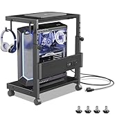 Computer Tower Stand with Charge Station and USB Charging Port - Height Adjustable PC Tower Stand...