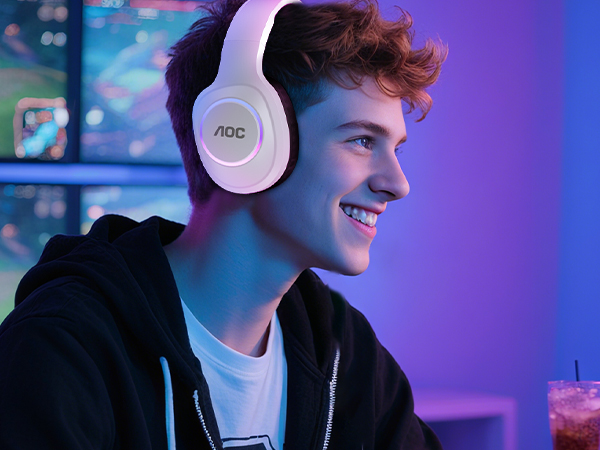 wireless ps5 headset gamer headphones with mic aoc