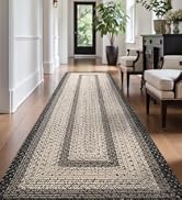 LUMI Runner Rug Non Slip for Hallway, 3'x8' Natural Rustic Carpet No Shedding, Farmhouse Braided ...