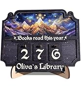 Books Read This Year Counter Gifts for Book Lovers, Personalized Book Counter Tracker Bookshelf D...