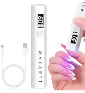 Makartt Handheld UV Nail Lamp, Mini Cordless Flash Cure Nail Light for Gel Nail Polish & Nail Glu...