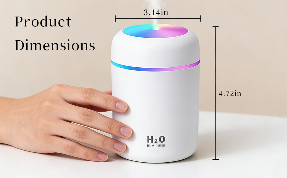 300ml USB Cool Mist Small Humidifier with Colorful Lights