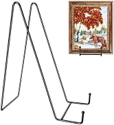 Kruodop 4 pack of 12 inch plate stands for display, black metal frame holder stands for plates, p...