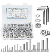 3364Pcs Machine Screw Assortment Kit, M2 M3 M4 M5 Metric Bolts and Nuts Kit with Lock Washers & F...
