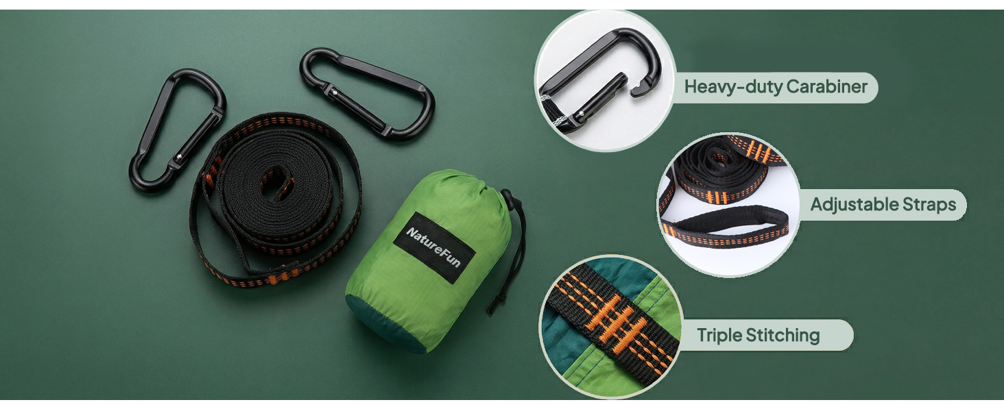 Heavy-duty Carabiner Adjustable Straps Triple Stitching