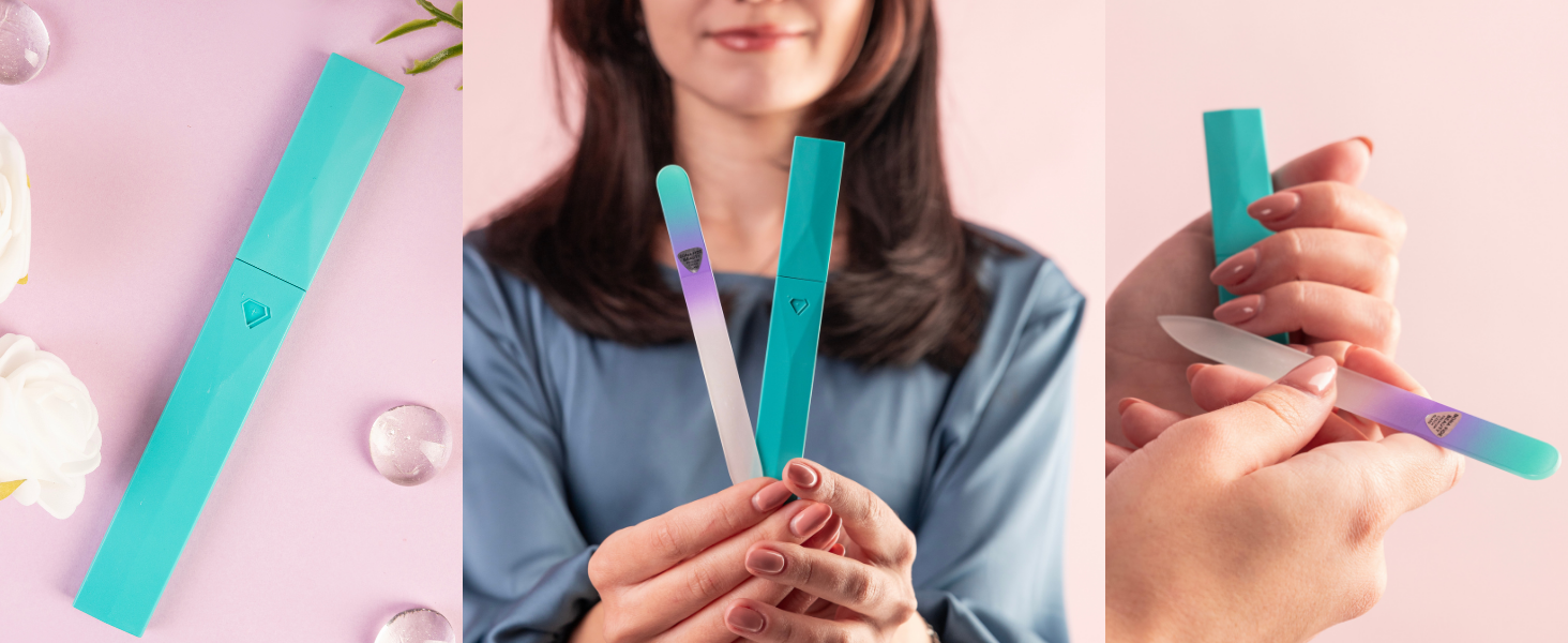 Czech glass nail file crystal file nano glass file nail file and buffer nail file for natural nails